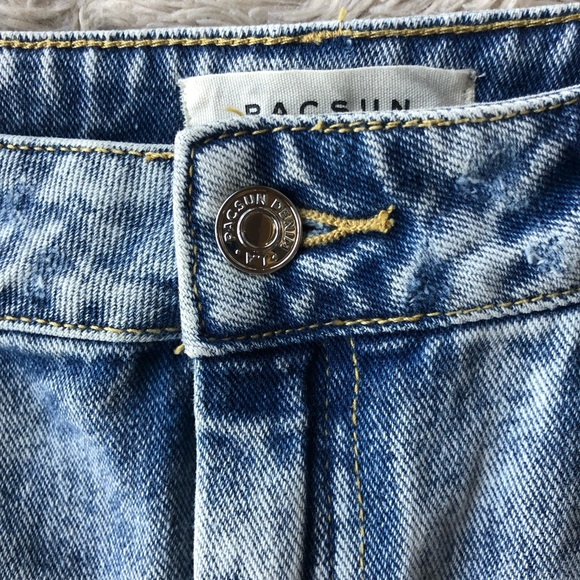 PACSUN Denim Mini Skirt Raw Hem - Picture 5 of 9